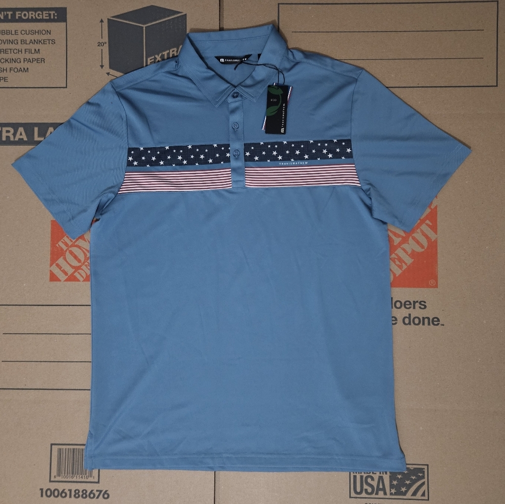 TravisMathew Good Good Patriot Golf Polo Mens